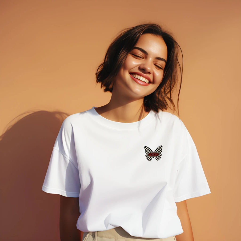 Womens Butterfly in Orbit Crop Shirt