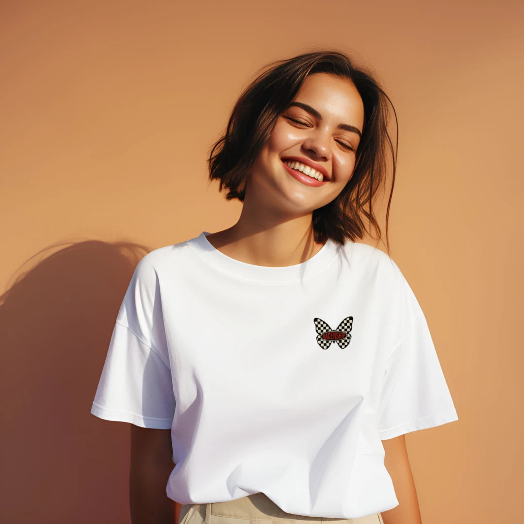 Womens Butterfly in Orbit Crop Shirt